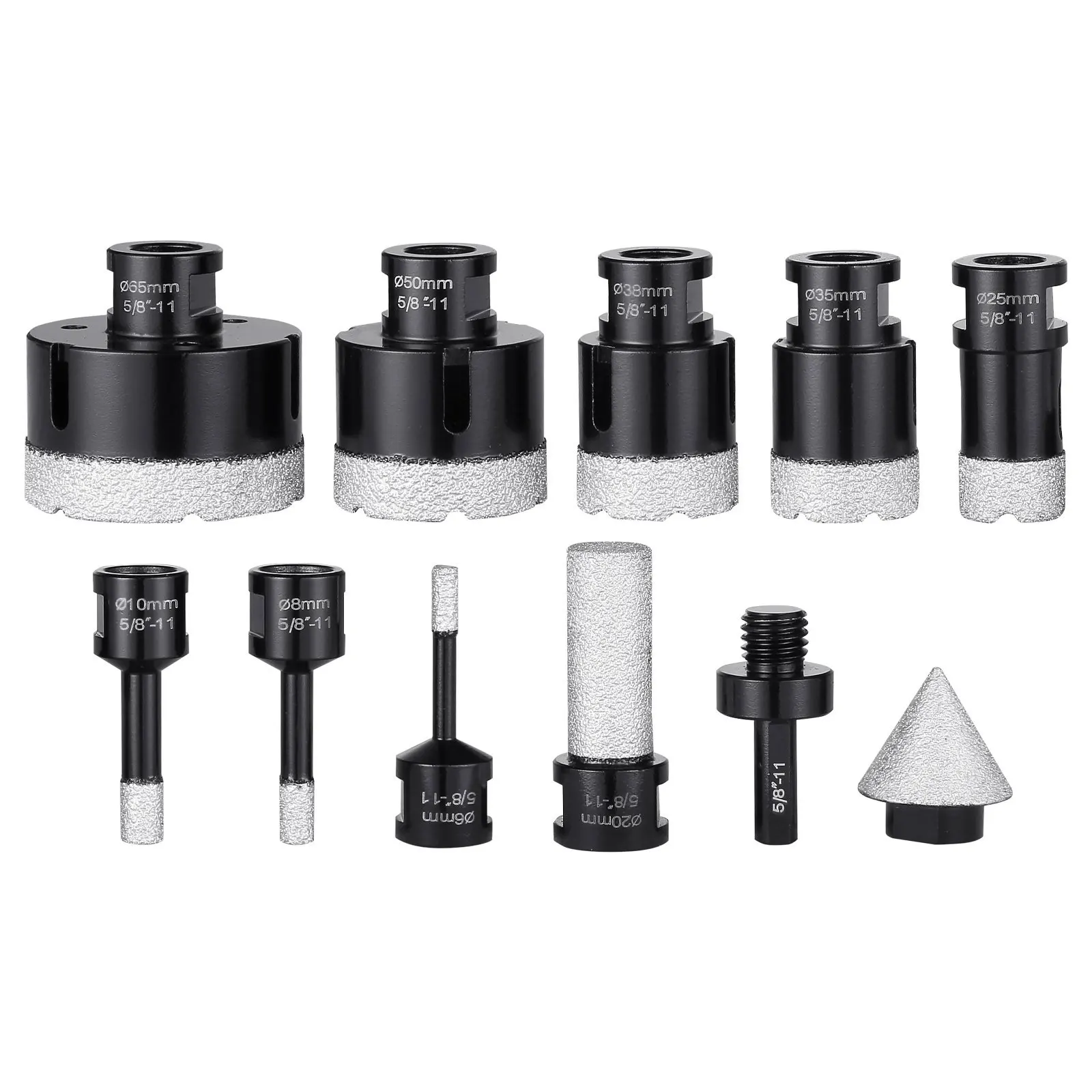 Diamond Core Drill Bit Set, 8 PCS 6/8/10/25/35/38/50/65mm Diamond Hole Saw Kit, with Finger Milling Bit Cone Bit Saw Blade an
Diamond Core Drill Bit Set, 8 PCS 6/8/10/25/35/38/50/65mm Diamond Hole Saw Kit, with Finger Milling Bit Cone Bit Saw Blade an
