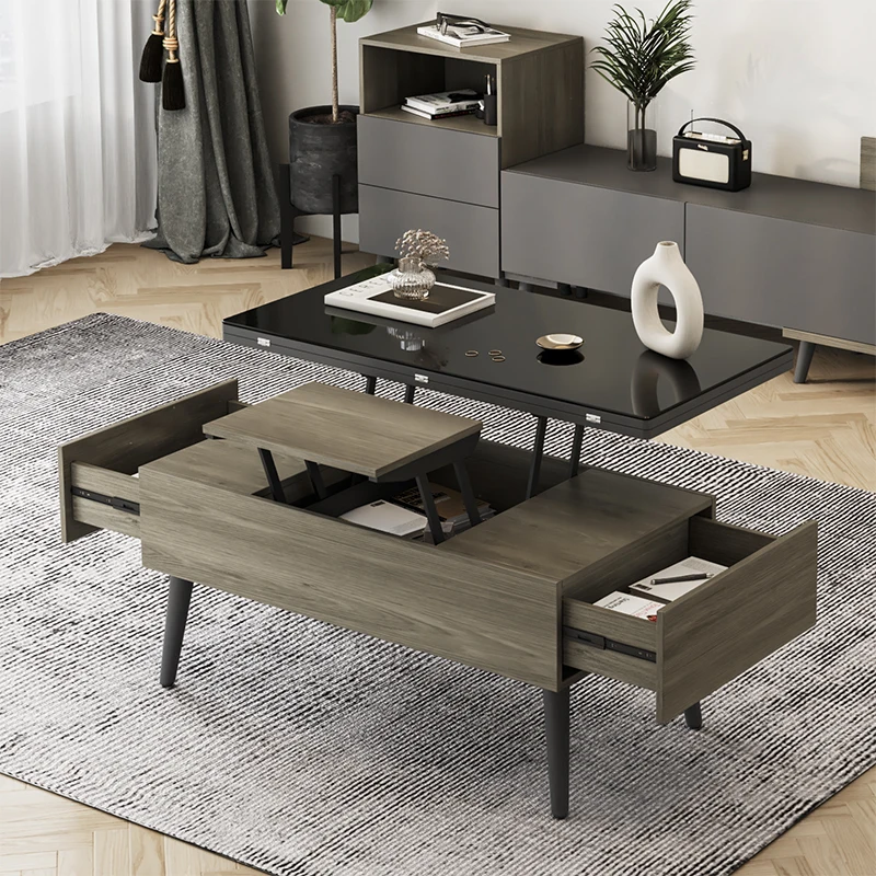 Lifting coffee table dining table dual-purpose small apartment living room household modern simple multi-functional creative fol
Lifting coffee table dining table dual-purpose small apartment living room household modern simple multi-functional creative fol