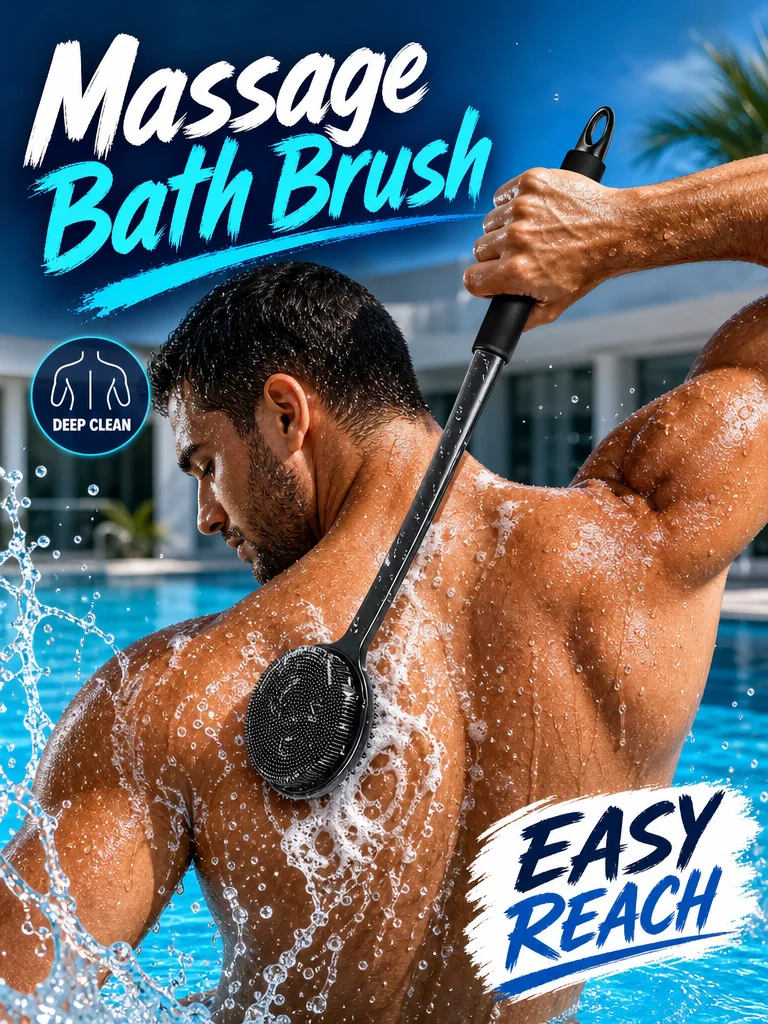 Double Sided Silicone Bath Brush Long Handle Back Scrubber Body Exfoliator Massage Shower Cleaning Tool
Double Sided Silicone Bath Brush Long Handle Back Scrubber Body Exfoliator Massage Shower Cleaning Tool
