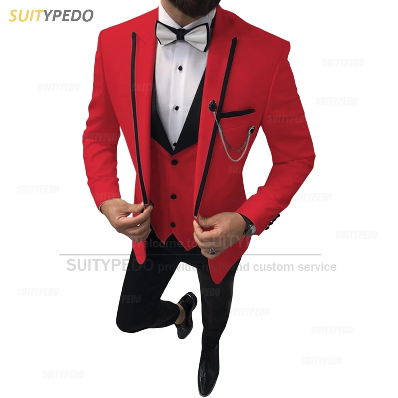 Fashion Red Suit for Men 3 Pieces Formal Business Blazer Vest Pants Set Slim Fit Prom Wedding Men Tuxedos Casual Jackets for Men
Fashion Red Suit for Men 3 Pieces Formal Business Blazer Vest Pants Set Slim Fit Prom Wedding Men Tuxedos Casual Jackets for Men