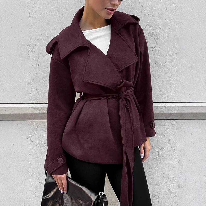 Trendix Long Sleeve Lace Up Jacket Women Autumn Street Casual Solid Lapel Belted Cardigan Coat Office Elegant Commuting Trench
Trendix Long Sleeve Lace Up Jacket Women Autumn Street Casual Solid Lapel Belted Cardigan Coat Office Elegant Commuting Trench