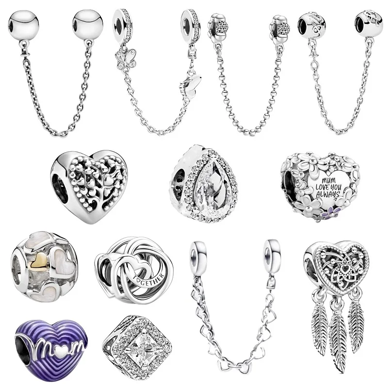 Sweet 100%925 sterling silver Butterfly Round safety Chain Love Dream Catcher Square Bead Ladies DIY bracelet Jewelry accessory
Sweet 100%925 sterling silver Butterfly Round safety Chain Love Dream Catcher Square Bead Ladies DIY bracelet Jewelry accessory