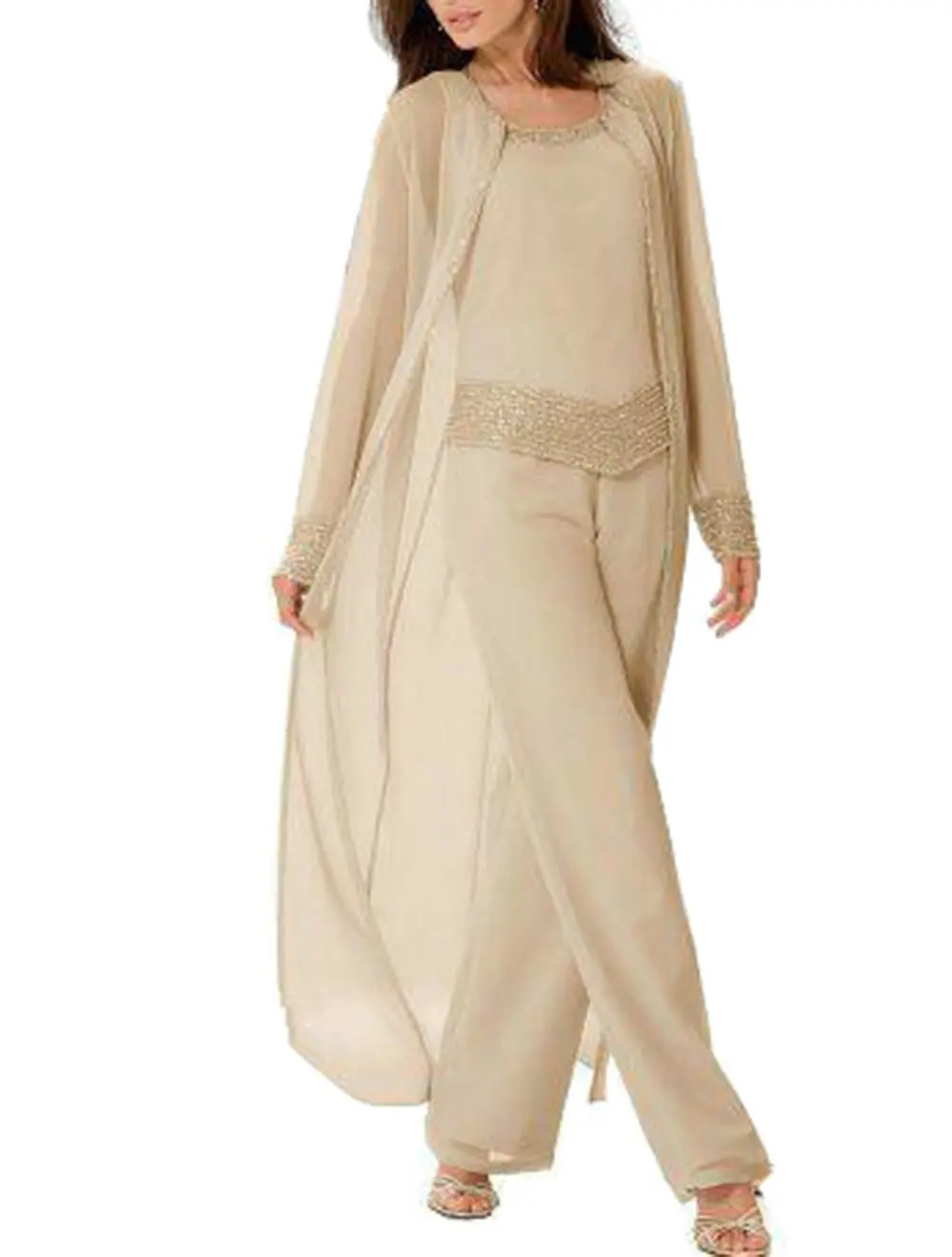 Mother of the Bride Dresses Elegant Champagne Beaded Long Sleeves 2022 Pantsuit Plus Size Wedding Party Guest Gown Dress
Mother of the Bride Dresses Elegant Champagne Beaded Long Sleeves 2022 Pantsuit Plus Size Wedding Party Guest Gown Dress