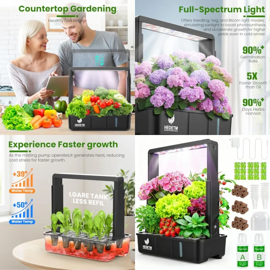 Hopegarden Indoor Garden Hydroponics Growing System: 15 Pods Plant Germination Kit Herb Vegetable Growth Lamp Countertop with L
Hopegarden Indoor Garden Hydroponics Growing System: 15 Pods Plant Germination Kit Herb Vegetable Growth Lamp Countertop with L
