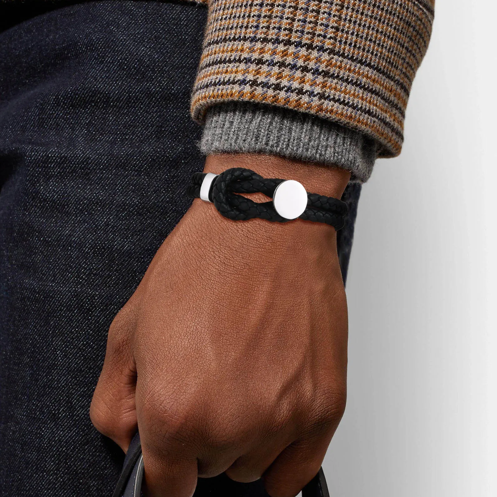 Infinited Knot Genuine Leather Bracelets for Men Boys,Black Braided Rope Wristband,Cool Stylish Jewelry Gift for Him
Infinited Knot Genuine Leather Bracelets for Men Boys,Black Braided Rope Wristband,Cool Stylish Jewelry Gift for Him