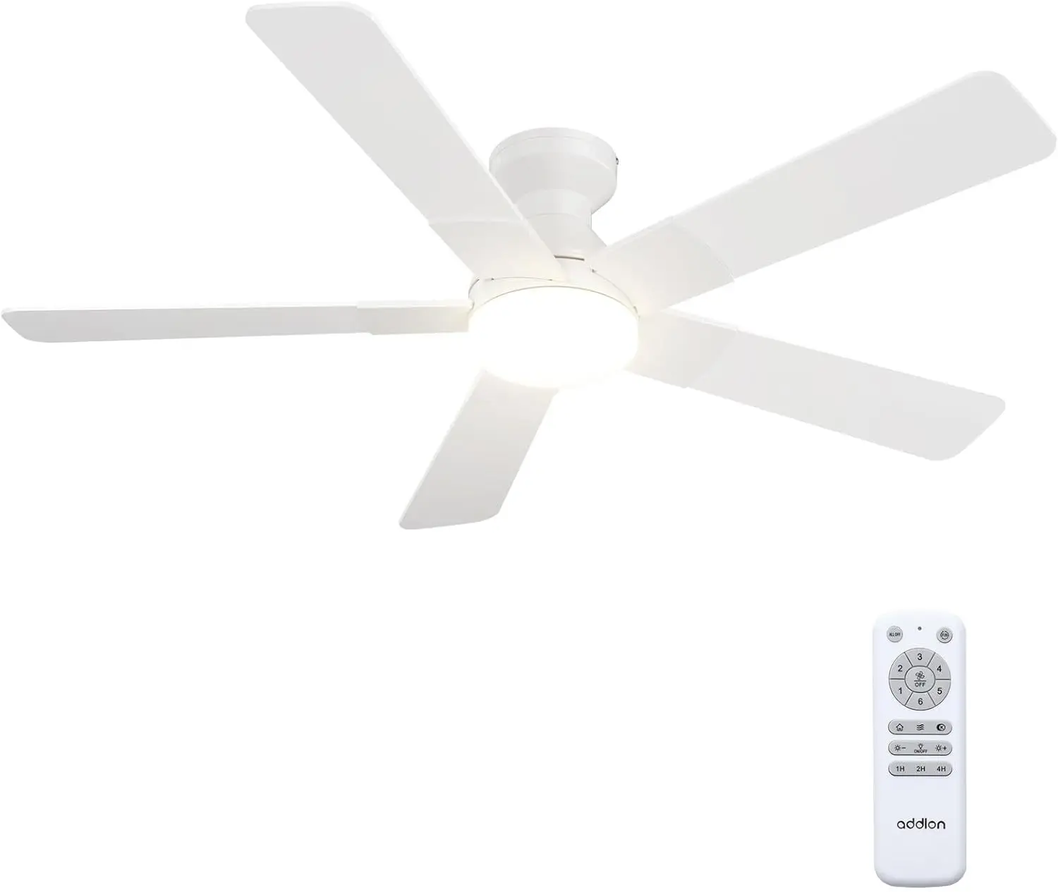 52 Inch Low Profile Ceiling Fan with Light and Remote Control, Flush Mount, Reversible, 3CCT Dimmable, Noiseless, White, for Bedroom and Indoor/Outdoor Use
52 Inch Low Profile Ceiling Fan with Light and Remote Control, Flush Mount, Reversible, 3CCT Dimmable, Noiseless, White, for Bedroom and Indoor/Outdoor Use