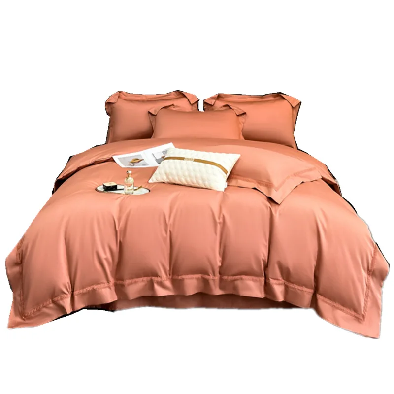 Simple 60 Count Long Staple Cotton Embroidered Four Piece Set of Solid Color Bed Sheets and Bedding
Simple 60 Count Long Staple Cotton Embroidered Four Piece Set of Solid Color Bed Sheets and Bedding