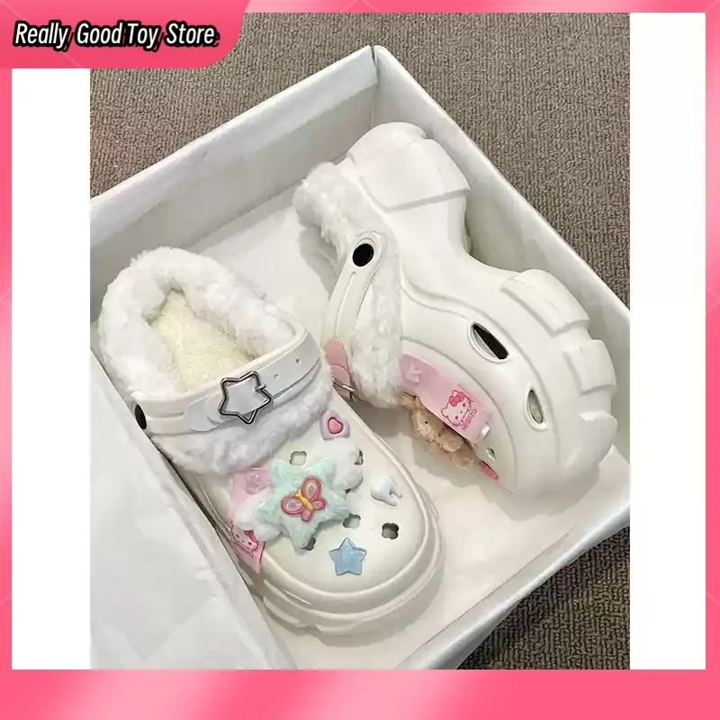 Новинка 2024, милые бархатные туфли Miniso Hello Kitty на толстой подошве с героями мультфильмов, модные универсальные теплые хлопковые тапочки, женский подарок
Новинка 2024, милые бархатные туфли Miniso Hello Kitty на толстой подошве с героями мультфильмов, модные универсальные теплые хлопковые тапочки, женский подарок