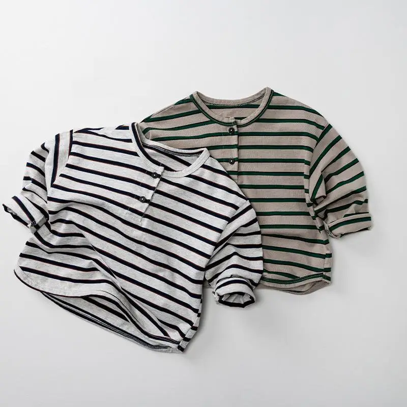 2025 Autumn New Children Casual Striped T Shirts Boys Girls Long Sleeve Tops Baby Cotton Shirts Fashion Kids Clothes
2025 Autumn New Children Casual Striped T Shirts Boys Girls Long Sleeve Tops Baby Cotton Shirts Fashion Kids Clothes