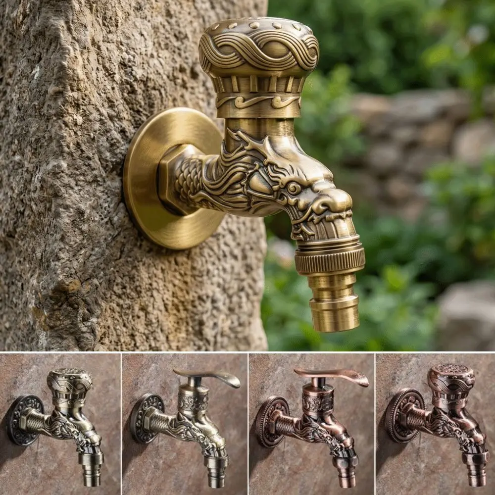 Bronze Ceramic Valve Core Dragon Faucet Zinc Alloy Bronze Finish Wall Mounted Bibcock Carved Single Cold Washing Machine Faucet
Bronze Ceramic Valve Core Dragon Faucet Zinc Alloy Bronze Finish Wall Mounted Bibcock Carved Single Cold Washing Machine Faucet