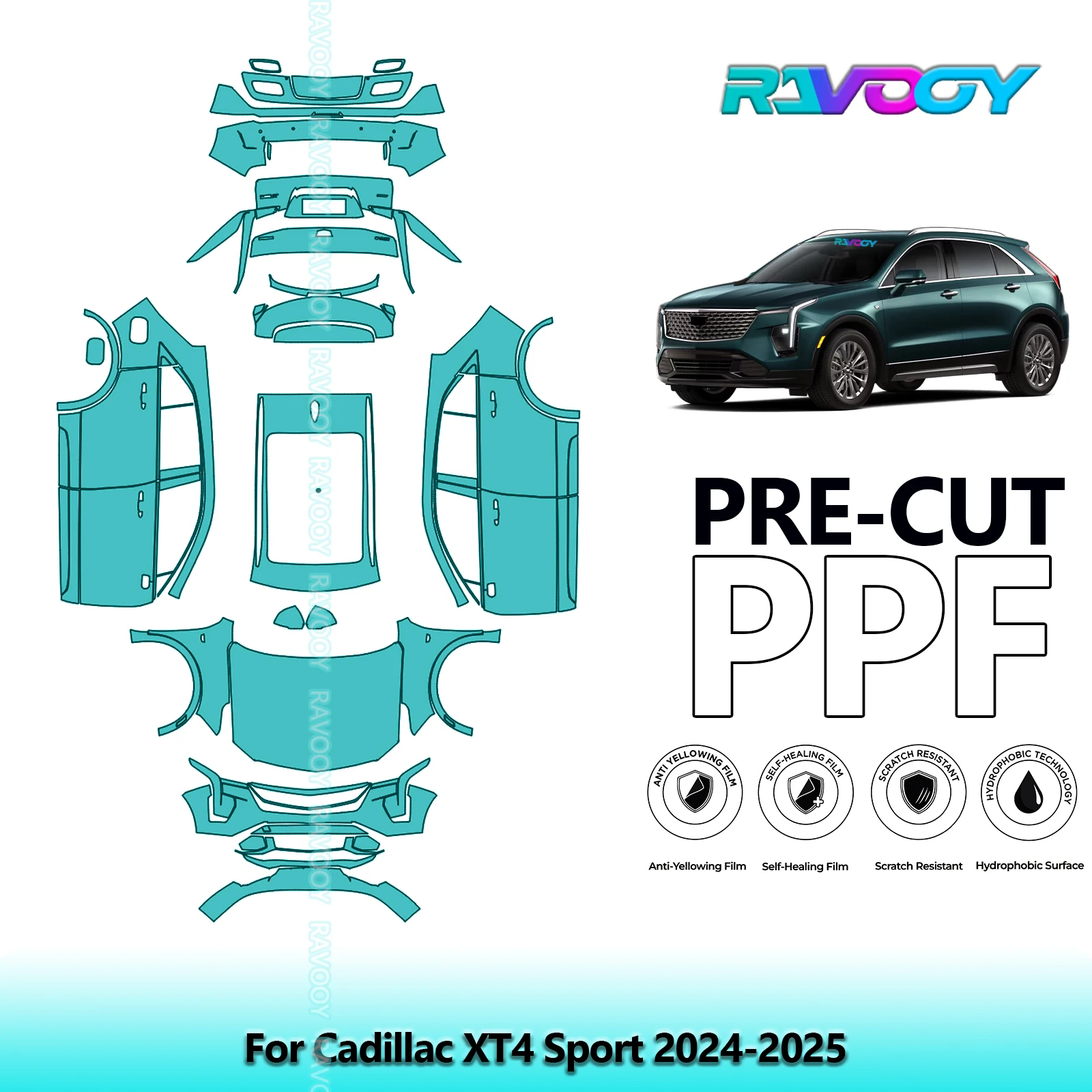 Car Precut PPF Paint Protection Film Full Vehicle For Cadillac XT4 Sport 2024-2025
Car Precut PPF Paint Protection Film Full Vehicle For Cadillac XT4 Sport 2024-2025