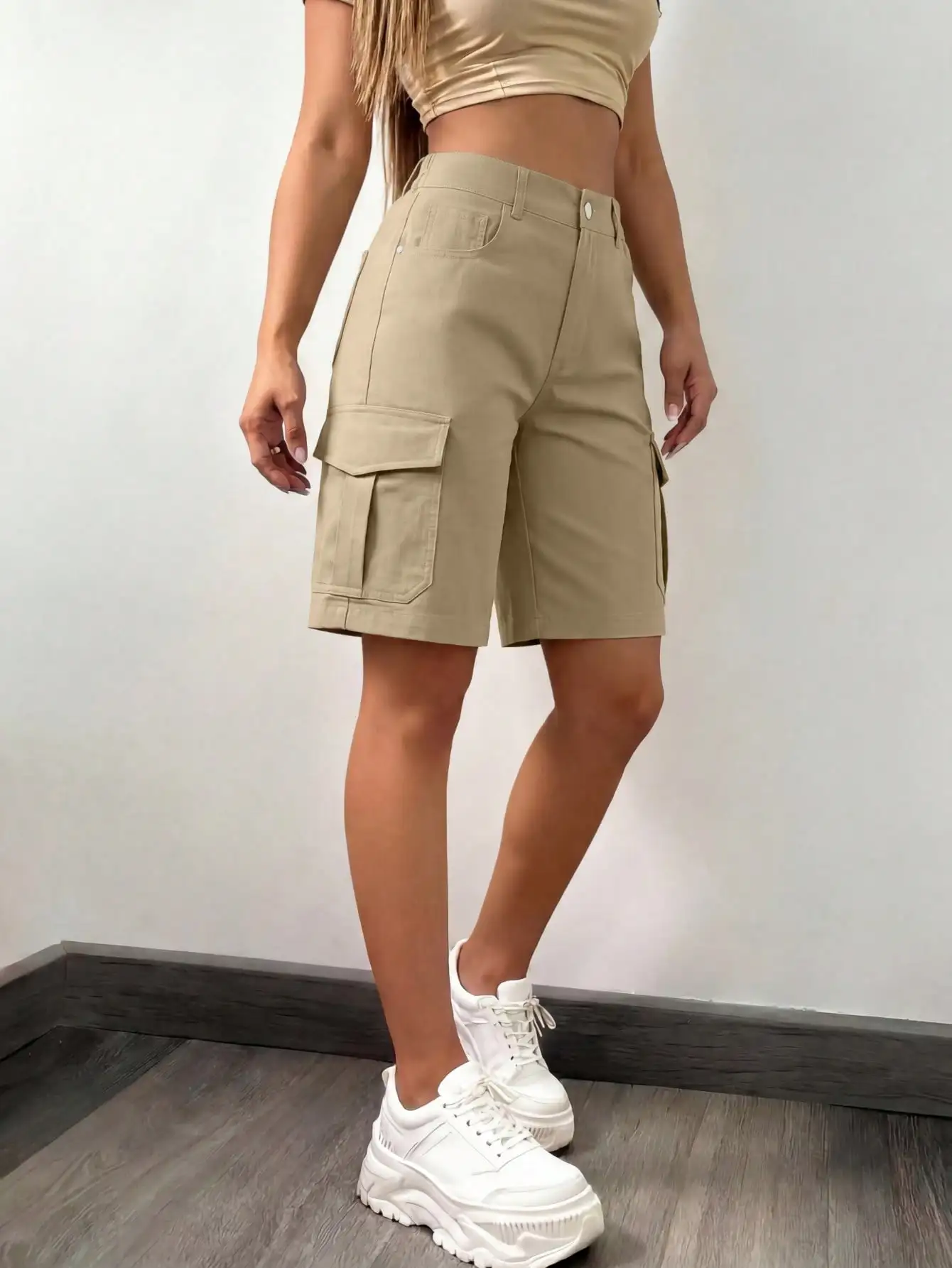 Women's Loose Casual Elegant Mid-Waist Cargo Pants With Multiple Pockets, Suitable For Street, Beach, Daily Wear, Home, Travel, Back To School, Mother's Day, Stage Performance, Birthday Party, Sports & Fitness, Spring/Summer
Women's Loose Casual Elegant Mid-Waist Cargo Pants With Multiple Pockets, Suitable For Street, Beach, Daily Wear, Home, Travel, Back To School, Mother's Day, Stage Performance, Birthday Party, Sports & Fitness, Spring/Summer