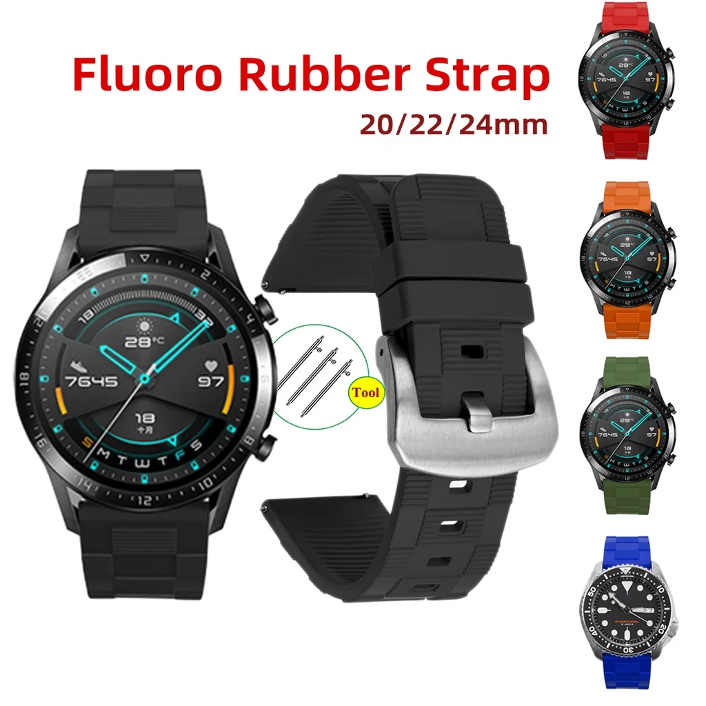 Fluoro Rubber Watch Strap Quick Release Fluoroelastomer Watch Band Rubber Wristband Bracelet Wristbelt Silicone Strap 20/22/24mm
Fluoro Rubber Watch Strap Quick Release Fluoroelastomer Watch Band Rubber Wristband Bracelet Wristbelt Silicone Strap 20/22/24mm