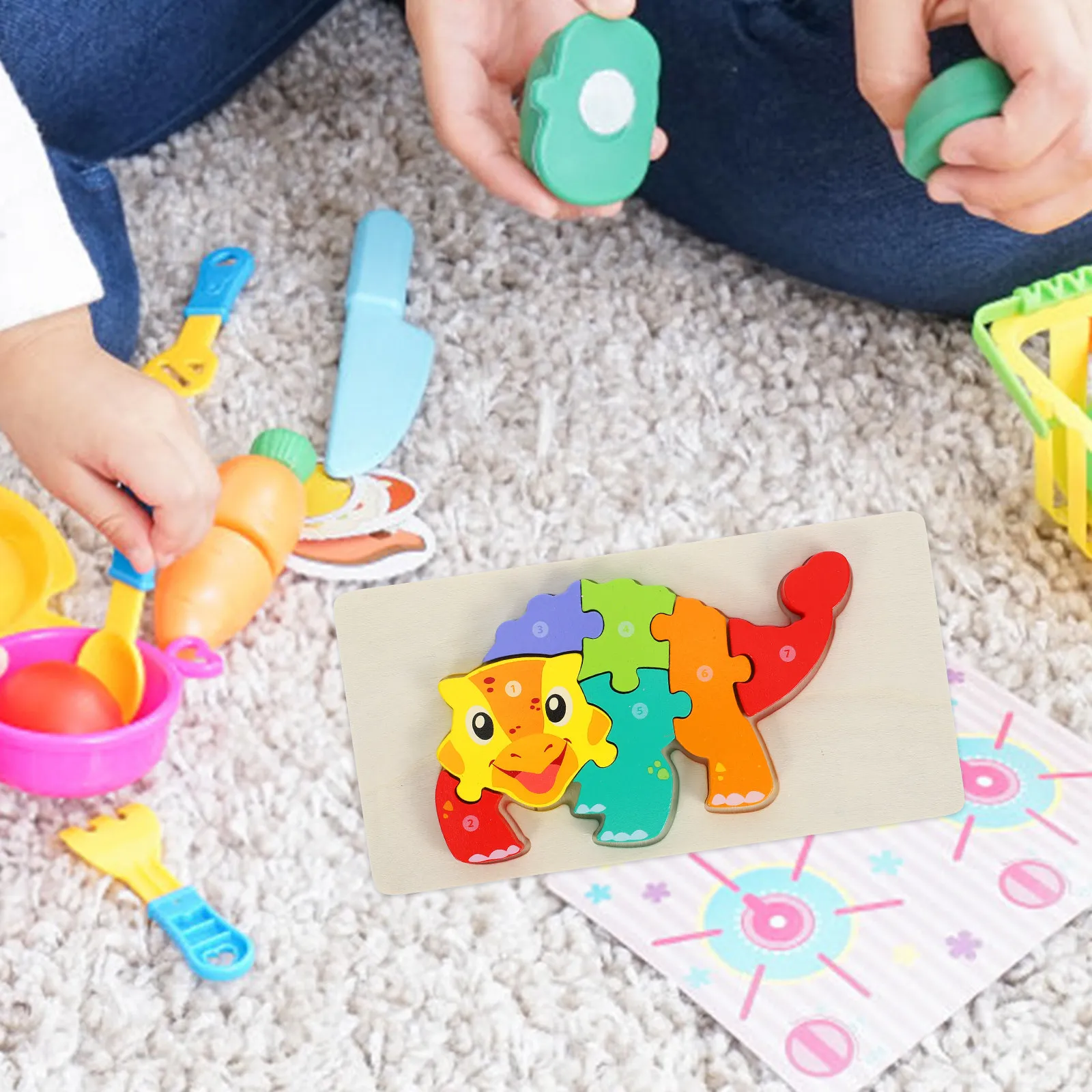 5Pcs Wooden Dinosaur Puzzles Montessori Educational 3D Learning Kids Toddler Puzzle Board Natural Wood Safe Portable Enhance
5Pcs Wooden Dinosaur Puzzles Montessori Educational 3D Learning Kids Toddler Puzzle Board Natural Wood Safe Portable Enhance