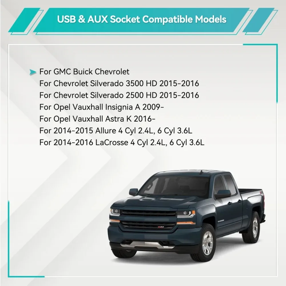 Разъем AUX USB 13599456, замена для Chevrolet Silverado 2500 3500 HD/Opel Vauxhall Insignia A Astra K
Разъем AUX USB 13599456, замена для Chevrolet Silverado 2500 3500 HD/Opel Vauxhall Insignia A Astra K