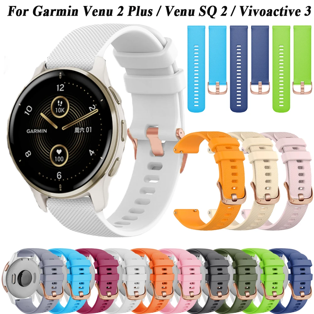Ремешок для часов 20 мм, браслет для Garmin Venu 2 Plus SQ 2 Vivoactive 3 Forerunner 245 645, силиконовый ремешок, браслеты с пряжкой из розового золота
Ремешок для часов 20 мм, браслет для Garmin Venu 2 Plus SQ 2 Vivoactive 3 Forerunner 245 645, силиконовый ремешок, браслеты с пряжкой из розового золота