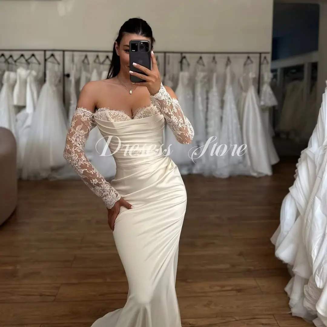 MD New Exquisite Mermaid Wedding Dress Lace Long Sleeve Floor-Length Off Shoulder Bridal Gown Customized 2025 vestidos de novia
MD New Exquisite Mermaid Wedding Dress Lace Long Sleeve Floor-Length Off Shoulder Bridal Gown Customized 2025 vestidos de novia