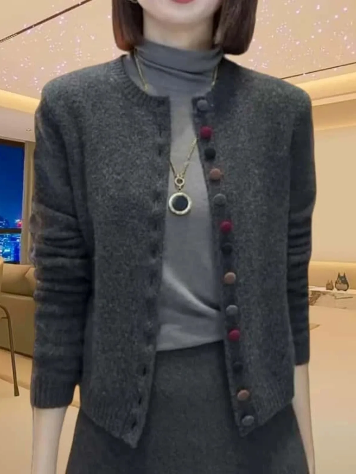 Loose Knitted Long Sleeve round Neck Open Cardigan Casual Inner Wear Top Color Button Spring New Fashion plus Size Knitwear
Loose Knitted Long Sleeve round Neck Open Cardigan Casual Inner Wear Top Color Button Spring New Fashion plus Size Knitwear