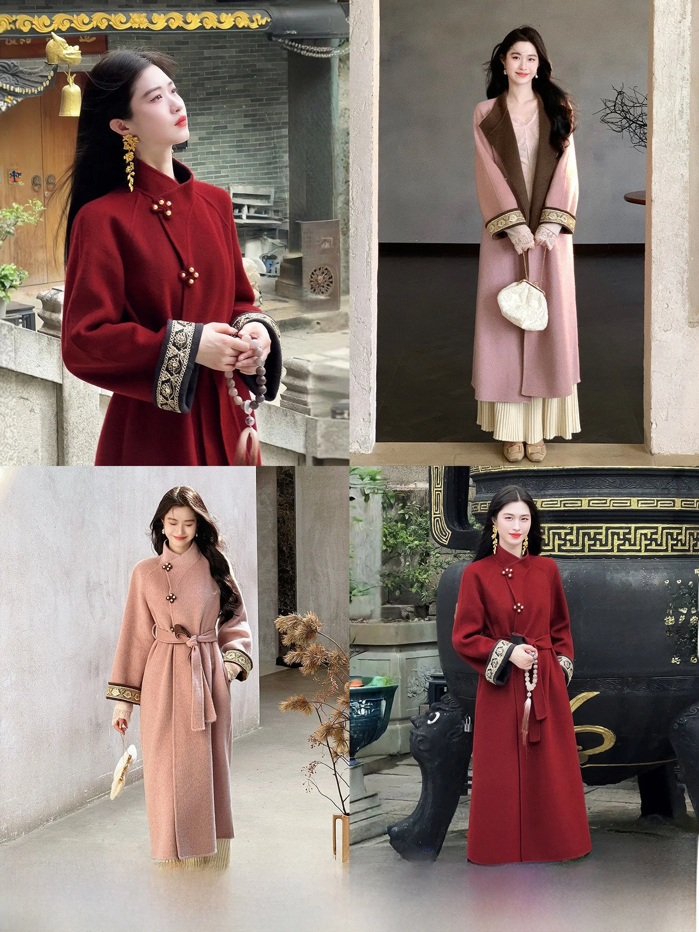 Red Double-Faced Woolen Coat by Ling Xian Zhi He Winter Faion Outerwear Camere Two-Way Wear Knot Design
Red Double-Faced Woolen Coat by Ling Xian Zhi He Winter Faion Outerwear Camere Two-Way Wear Knot Design