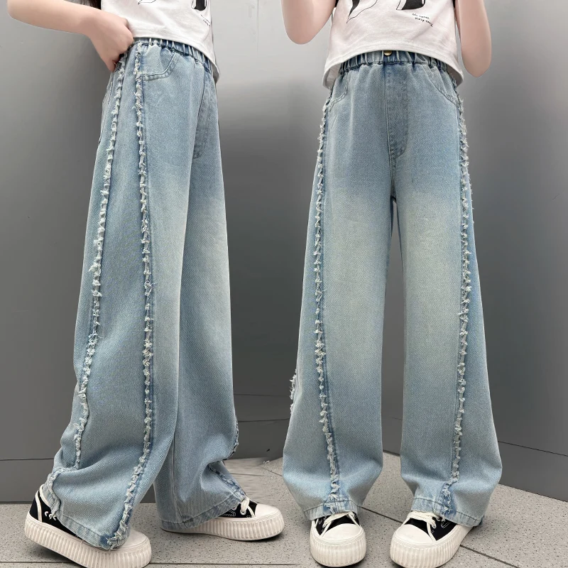 Elegant Children Fashion Side Raw Hem Denim Jeans for Tween Girl Cool Street Jeans Pants Kids Teenager Light Blue Jeans Trousers
Elegant Children Fashion Side Raw Hem Denim Jeans for Tween Girl Cool Street Jeans Pants Kids Teenager Light Blue Jeans Trousers