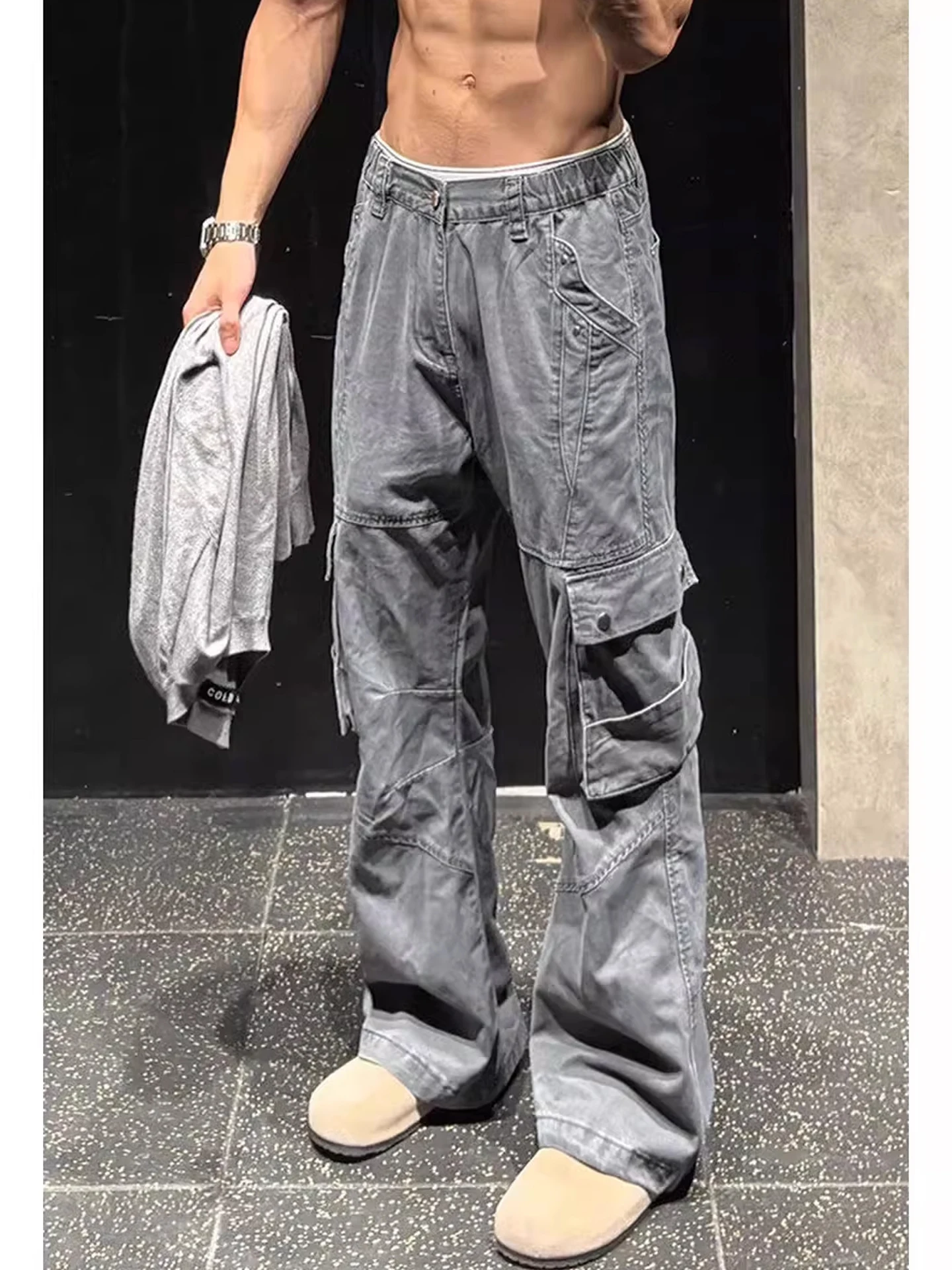 Retro American Workwear Jeans Men's Women's Autumn Winter Faion Brand Haome Wide Leg Pants High Street Multi ket Flar...
Retro American Workwear Jeans Men's Women's Autumn Winter Faion Brand Haome Wide Leg Pants High Street Multi ket Flar...