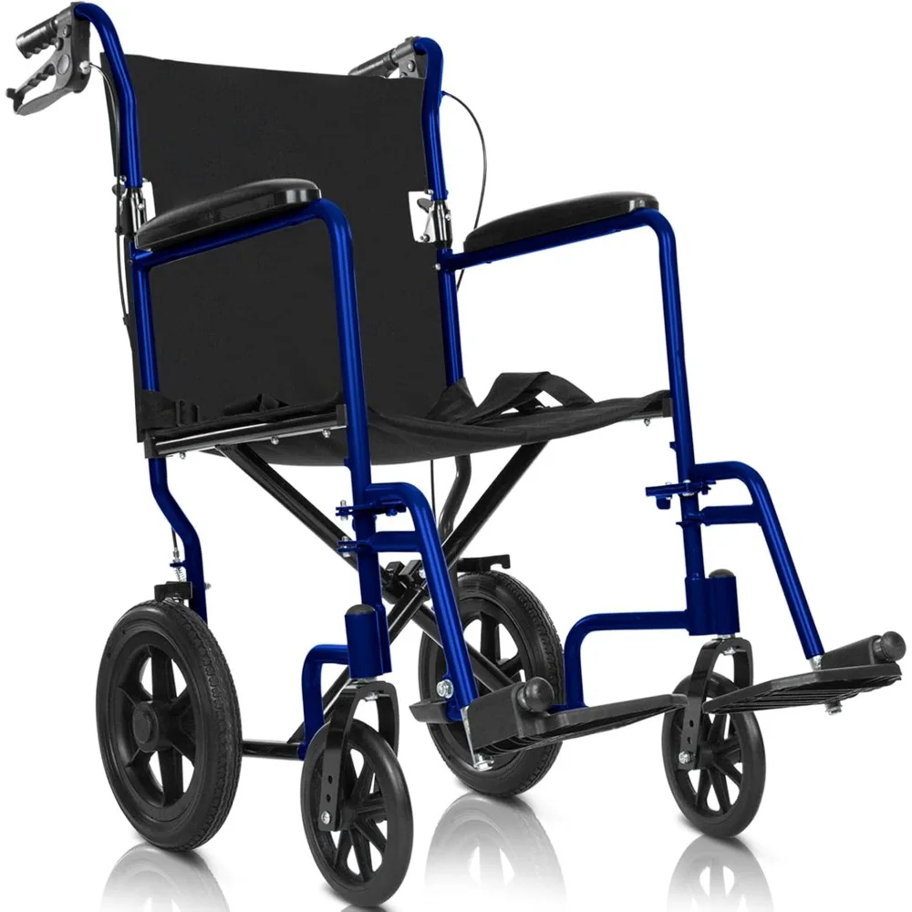 Folding Transport Wheelchair for Seniors - Steel Wheel Chair with Hand Brakes for Adults - Foldable & Manual Travel Mobility Ai 
Folding Transport Wheelchair for Seniors - Steel Wheel Chair with Hand Brakes for Adults - Foldable & Manual Travel Mobility Ai