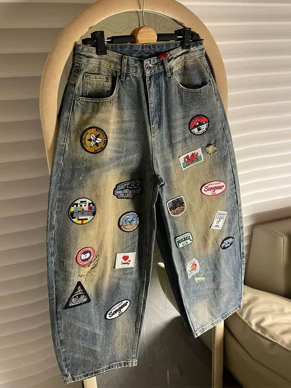 Parisian Sle Embroidered Wide Leg Denim Jeans Men's Women's Trendy Brand American Vintage Loose Hole Knife Long Pants
Parisian Sle Embroidered Wide Leg Denim Jeans Men's Women's Trendy Brand American Vintage Loose Hole Knife Long Pants