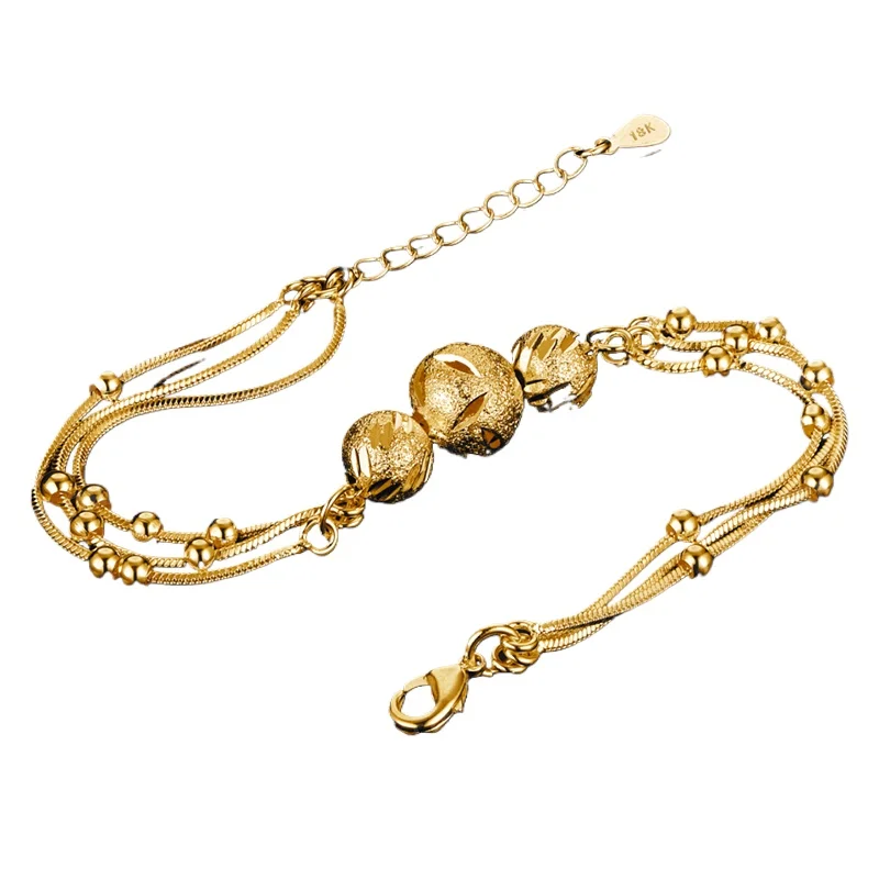 18K Gold 925 Sterling Silver Frosted Beads Chain Bracelets For Woman Party Wedding Fashion Charm Jewelry Birthday Gift
18K Gold 925 Sterling Silver Frosted Beads Chain Bracelets For Woman Party Wedding Fashion Charm Jewelry Birthday Gift
