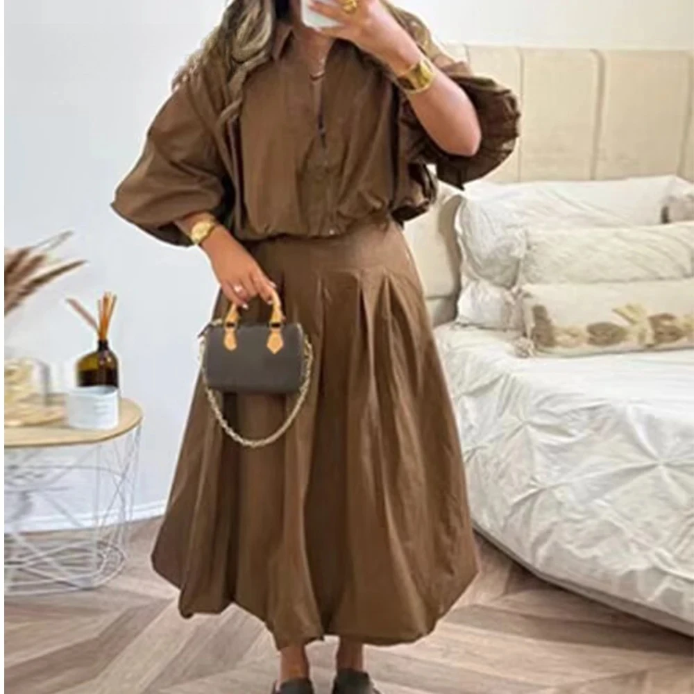 KONDALA Chic 2025 Khaki Casual Woman Suit Zipper Straight Short Jacket+Pleated Lantern Long Skirt Vintage Streetwear Female Set
KONDALA Chic 2025 Khaki Casual Woman Suit Zipper Straight Short Jacket+Pleated Lantern Long Skirt Vintage Streetwear Female Set