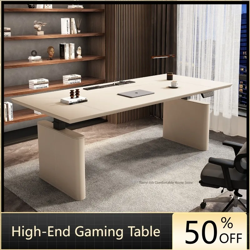 Nordic Luxury Saddle Leather Electric Lift Table Modern Simple Bedroom Study Desktop Computer Desks Boss Office Furniture FYCD
Nordic Luxury Saddle Leather Electric Lift Table Modern Simple Bedroom Study Desktop Computer Desks Boss Office Furniture FYCD