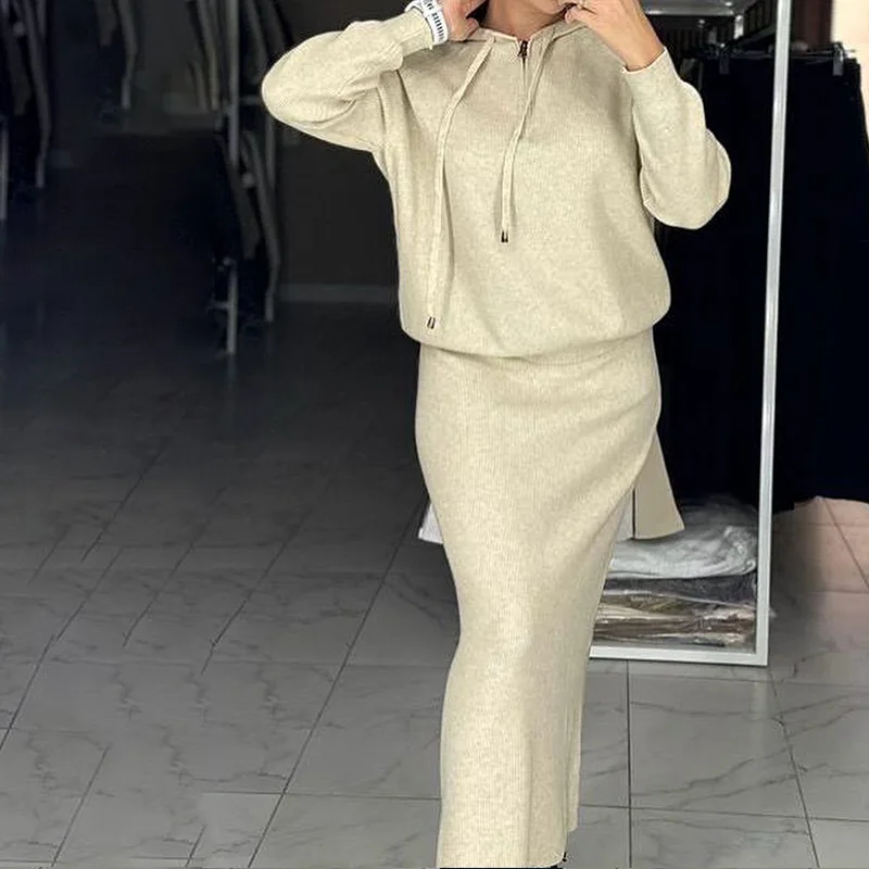 Women Two Piece Sets Skirt Set Full Sleeve Hooded Tops Knitted Long Skirts Zipper Y2k Streetwear Casual Elegant Work Summer 2026
Women Two Piece Sets Skirt Set Full Sleeve Hooded Tops Knitted Long Skirts Zipper Y2k Streetwear Casual Elegant Work Summer 2026