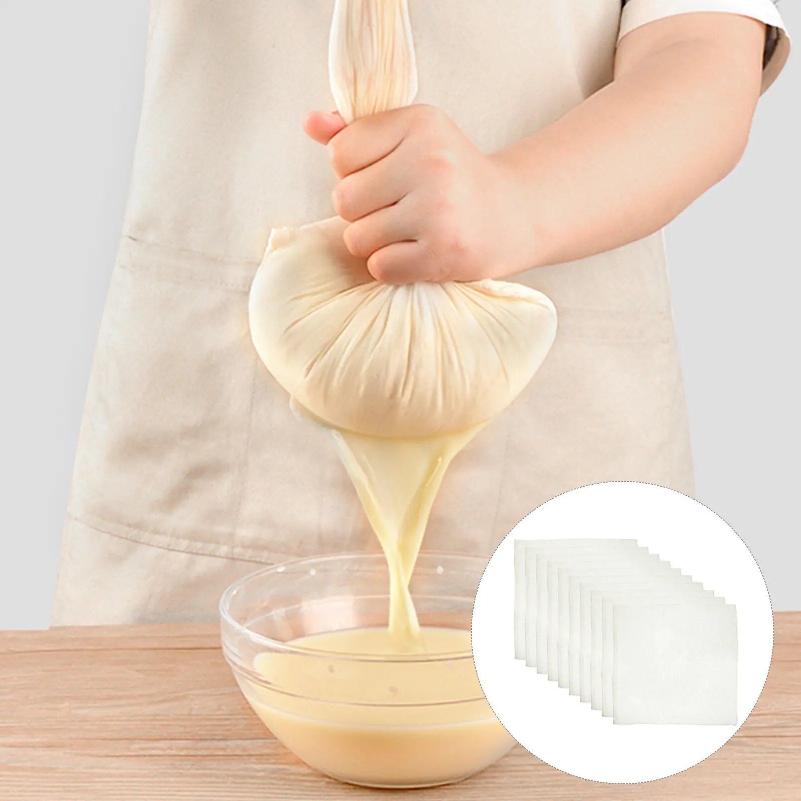 10Pcs Tofu Filter Cloth Reusable Unbleached Cotton Fabric Cheesecloth Strainer for Cooking Milk Tea Yogurt Juice Soybean Milk
10Pcs Tofu Filter Cloth Reusable Unbleached Cotton Fabric Cheesecloth Strainer for Cooking Milk Tea Yogurt Juice Soybean Milk