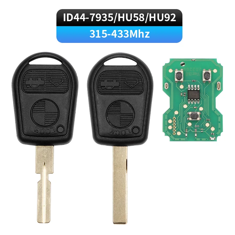 3 Button Straight Remote Car Key ID44 PCF7935 Chip 315/433MHz For BMW EWS System E36 E46 E39 E38 X5 Z3 HU58/HU92 Uncut Blade
3 Button Straight Remote Car Key ID44 PCF7935 Chip 315/433MHz For BMW EWS System E36 E46 E39 E38 X5 Z3 HU58/HU92 Uncut Blade