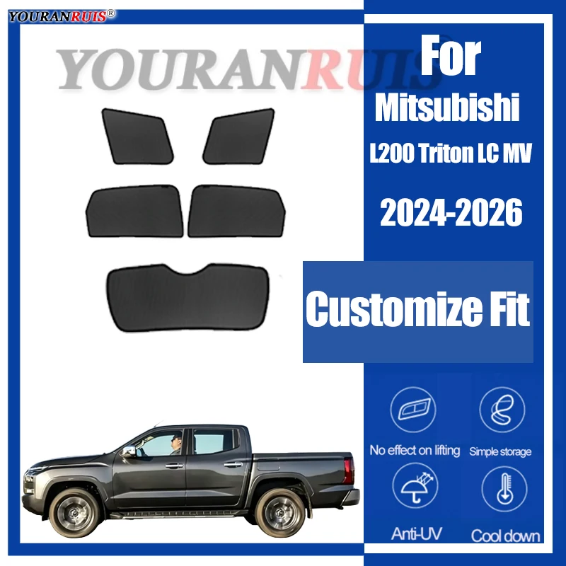 For Mitsubishi L200 Triton LC MV 2024-2026 Car Side Windows Sunshade Curtains Mesh Heat Insulation Protect Privacy Accessories
For Mitsubishi L200 Triton LC MV 2024-2026 Car Side Windows Sunshade Curtains Mesh Heat Insulation Protect Privacy Accessories