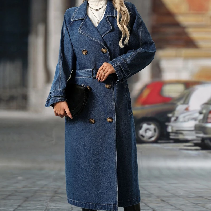 Spring Fall Women Double Breasted Buttons Suit Collar Denim Trench Coat Jacket , Woman Autumn Female Loose Jackets Coats
Spring Fall Women Double Breasted Buttons Suit Collar Denim Trench Coat Jacket , Woman Autumn Female Loose Jackets Coats