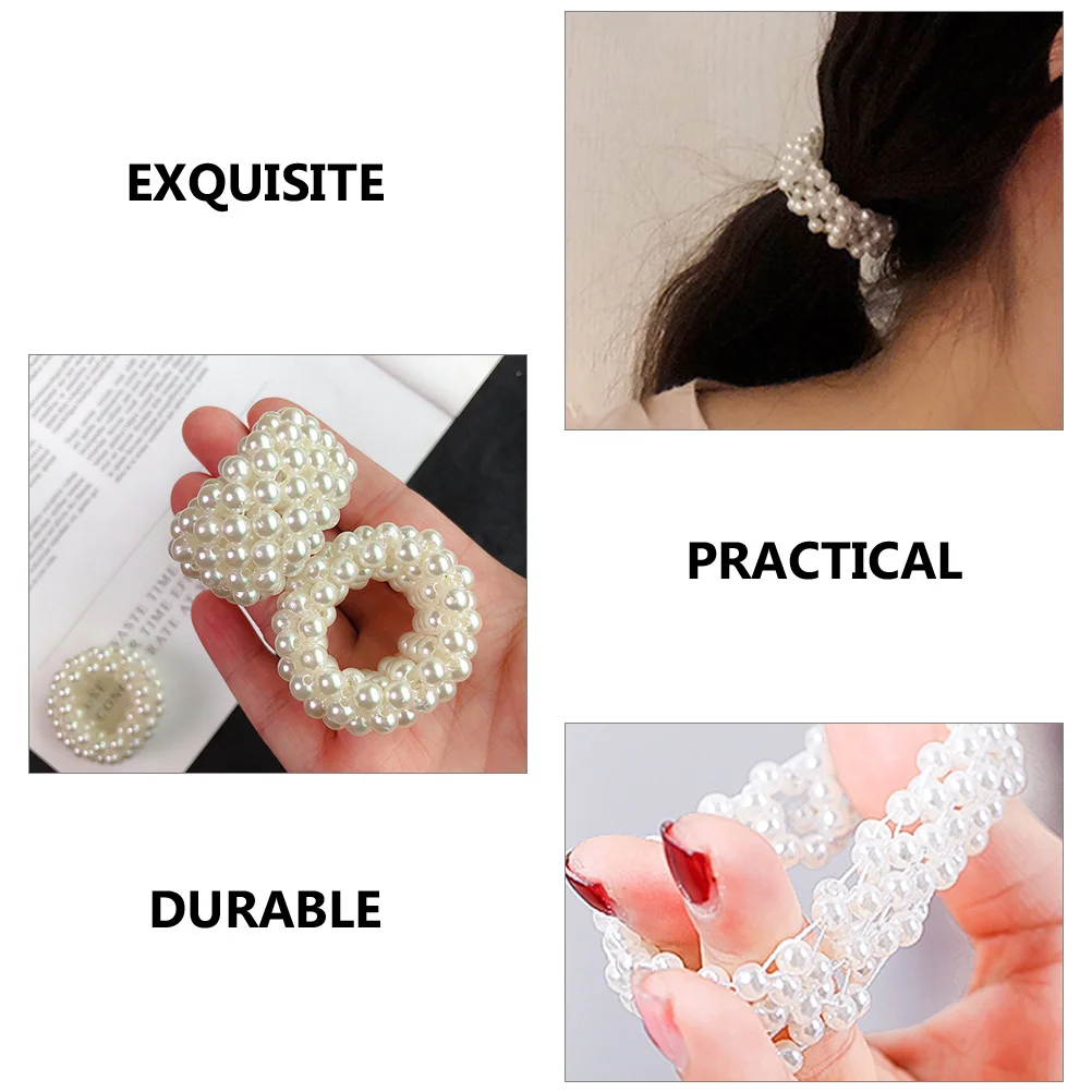 2pcs Pearl B Ponytail Holders Elastic Ponytail Holders Bride Accessories Ring Bead Tie Bracelet Girls Wedding Hair 
2pcs Pearl B Ponytail Holders Elastic Ponytail Holders Bride Accessories Ring Bead Tie Bracelet Girls Wedding Hair