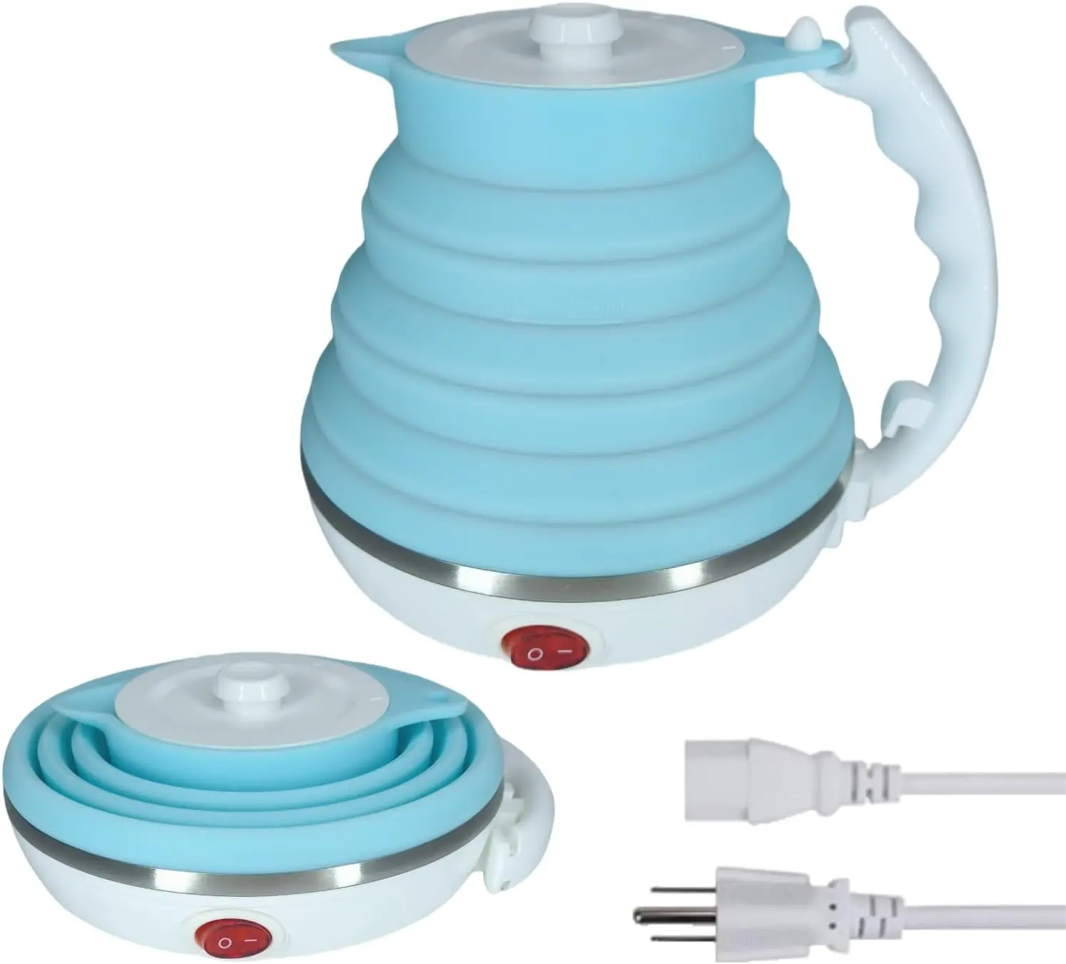 Portable Collapsible Electric Kettle, Ultra-Thin Foldable Design with Auto Shut-Off and Keep Warm, 110V 555ml Blue
Portable Collapsible Electric Kettle, Ultra-Thin Foldable Design with Auto Shut-Off and Keep Warm, 110V 555ml Blue