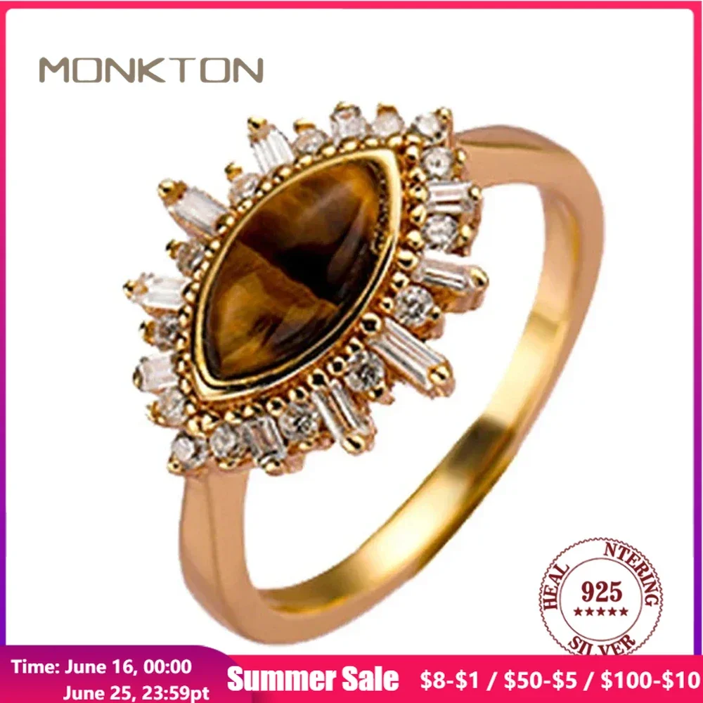 Monkton 925 Sterling Silver Tiger Eye Ring for Women Luxury 18K Gold Plated Shiny Cubic Zirconia Ring Wedding Jewelry Gift
Monkton 925 Sterling Silver Tiger Eye Ring for Women Luxury 18K Gold Plated Shiny Cubic Zirconia Ring Wedding Jewelry Gift