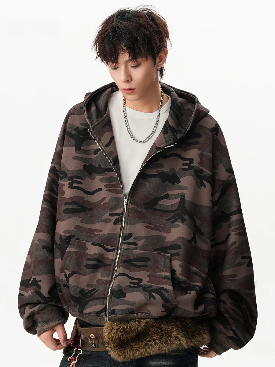 American Hiphop Camouflage Hooded Zipper Sweatshirt Cardigan Men's Autumn High Street Trendy Heavyweight Casual Top Coat
American Hiphop Camouflage Hooded Zipper Sweatshirt Cardigan Men's Autumn High Street Trendy Heavyweight Casual Top Coat