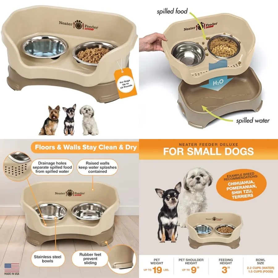 Neater Feeder Deluxe Mess Proof Dog Bowls Elevated for Small Dogs Under 19 lbs, Made in USA, No Spill Raised Dog Food Bowl Stan
Neater Feeder Deluxe Mess Proof Dog Bowls Elevated for Small Dogs Under 19 lbs, Made in USA, No Spill Raised Dog Food Bowl Stan