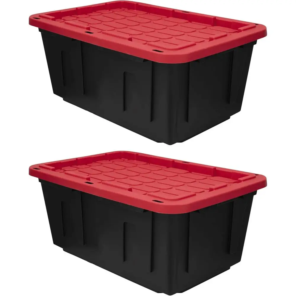Набор из 2 пластиковых контейнеров для хранения объемом 27 галлонов, складные и вкладываемые в себя, с защелкивающимися крышками, черные с красными крышками, для домашнего и промышленного использования
Набор из 2 пластиковых контейнеров для хранения объемом 27 галлонов, складные и вкладываемые в себя, с защелкивающимися крышками, черные с красными крышками, для домашнего и промышленного использования