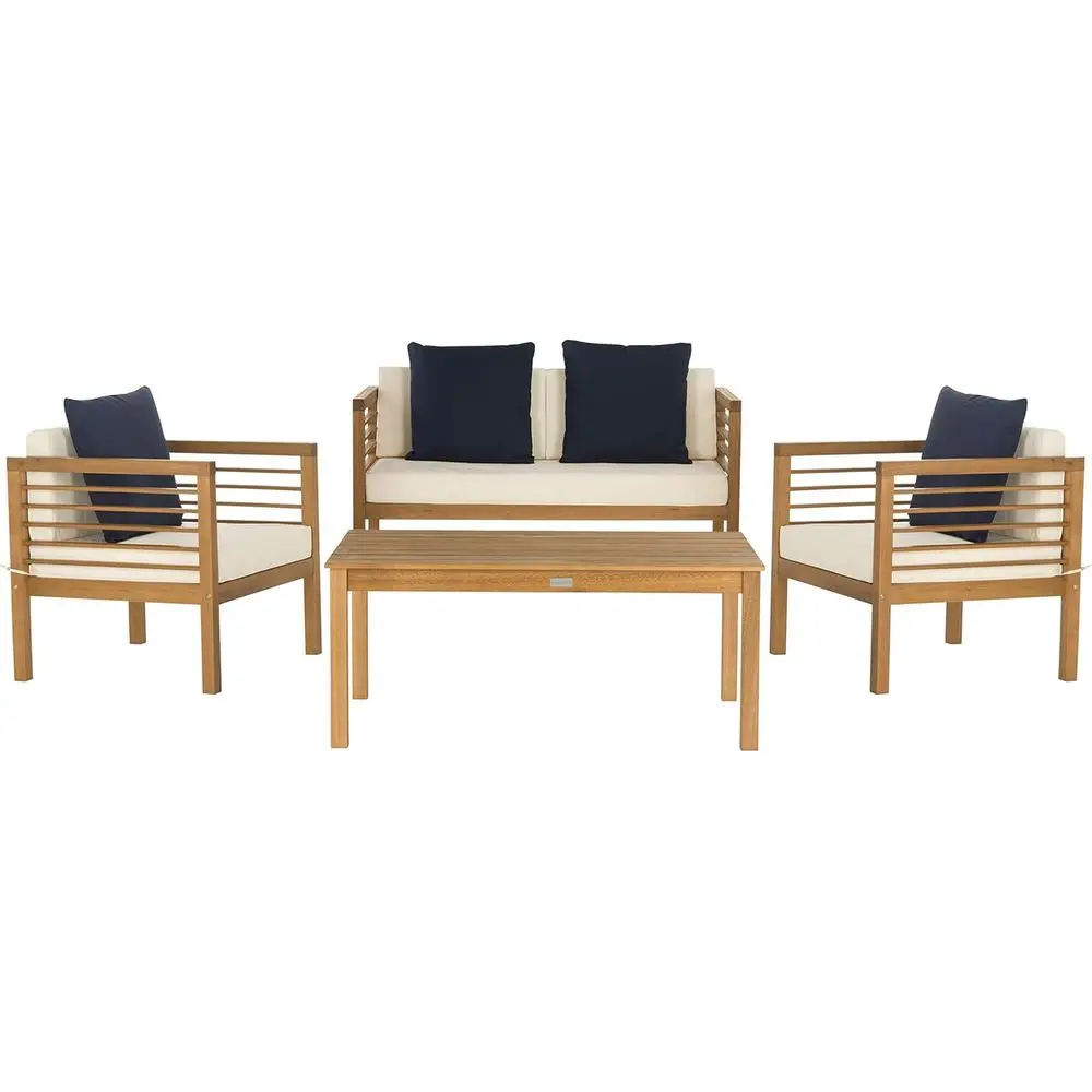 4-Piece Patio Set with Natural and Navy Cushions
4-Piece Patio Set with Natural and Navy Cushions