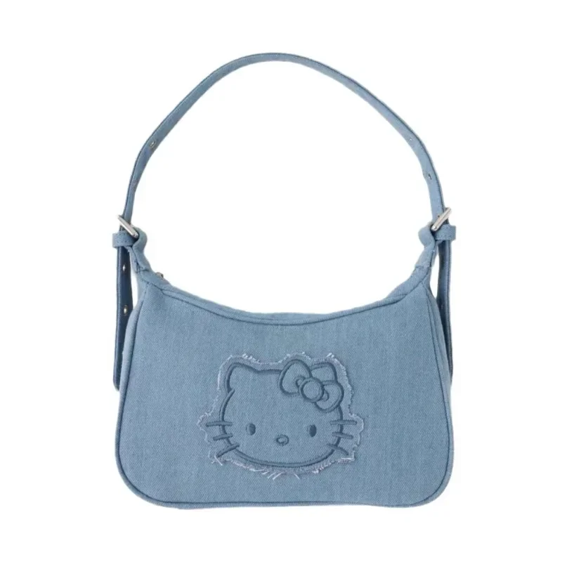 Sanrio мультфильм милая джинсовая сумка с вышивкой «Hello Kitty», универсальная темпераментная сумка для девочек под мышками, модная сумка на одно плечо
Sanrio мультфильм милая джинсовая сумка с вышивкой «Hello Kitty», универсальная темпераментная сумка для девочек под мышками, модная сумка на одно плечо