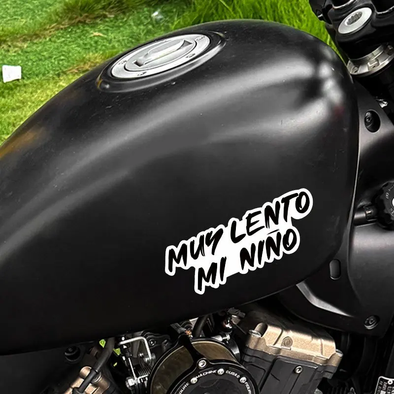 1Pc "MUY LENTO MI NINO" Laser Waterproof Motorcycle Sticker, Sunscreen Durable Vinyl Decal for Motorbike, Car, Laptop and Fender
1Pc "MUY LENTO MI NINO" Laser Waterproof Motorcycle Sticker, Sunscreen Durable Vinyl Decal for Motorbike, Car, Laptop and Fender