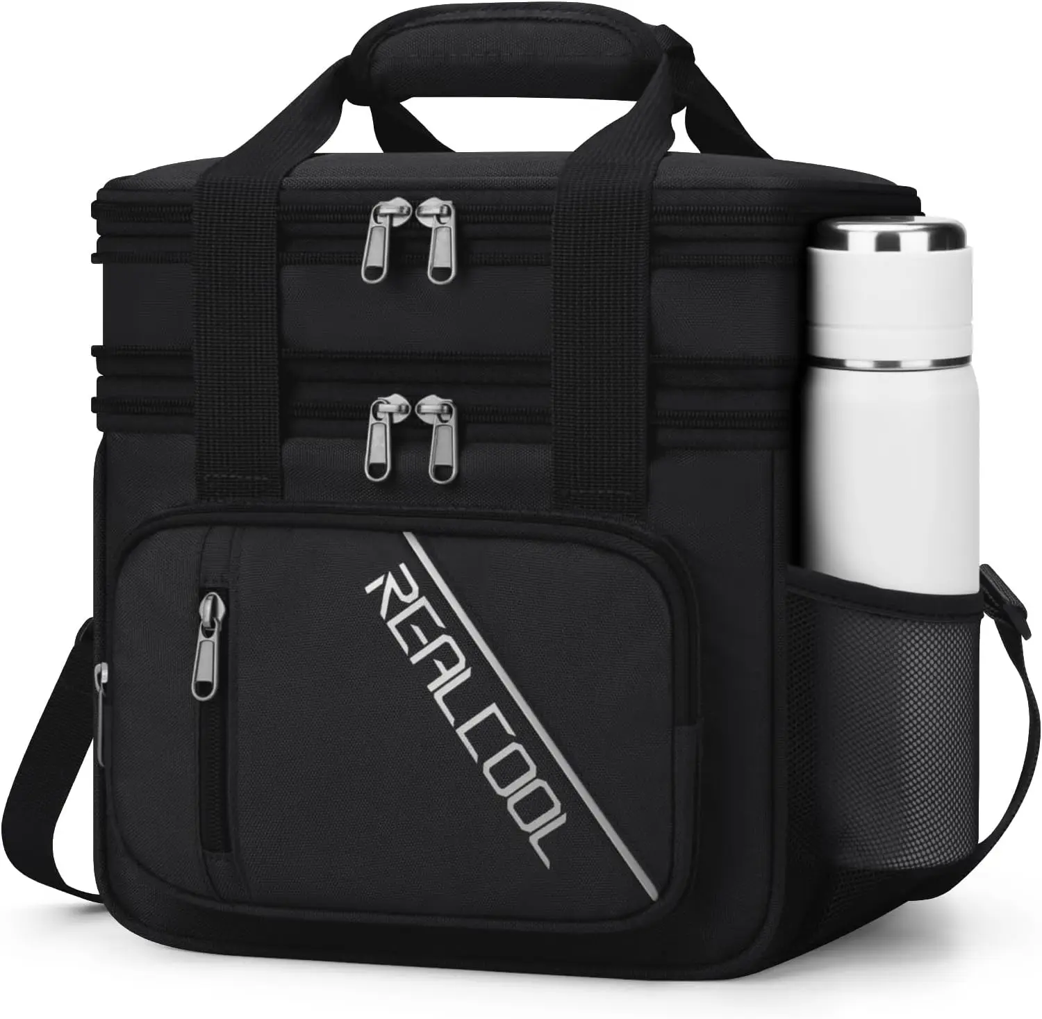 Insulated Lunch Bag, Double Deck Leakproof Soft Cooler for Work Travel Camping, Black
Insulated Lunch Bag, Double Deck Leakproof Soft Cooler for Work Travel Camping, Black