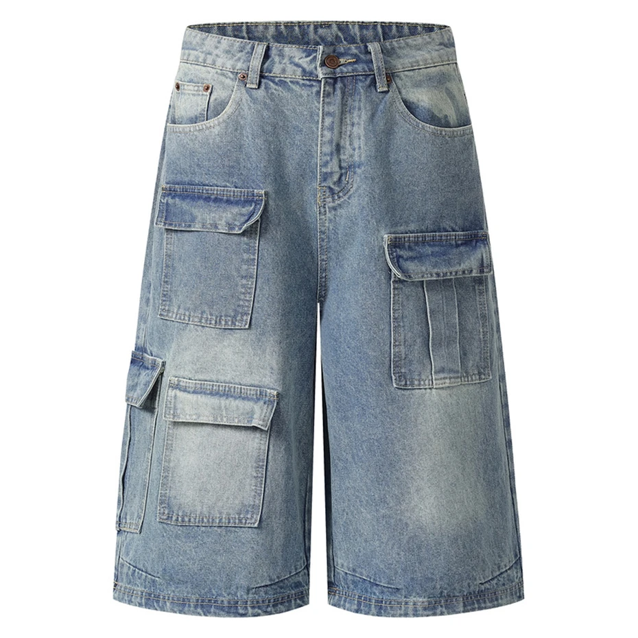 Multiple Pockets Denim Shorts Mens Streetwear Hip Hop Jeans Short Men Harajuku Vintage Baggy Straight Calf Length Pants Male
Multiple Pockets Denim Shorts Mens Streetwear Hip Hop Jeans Short Men Harajuku Vintage Baggy Straight Calf Length Pants Male