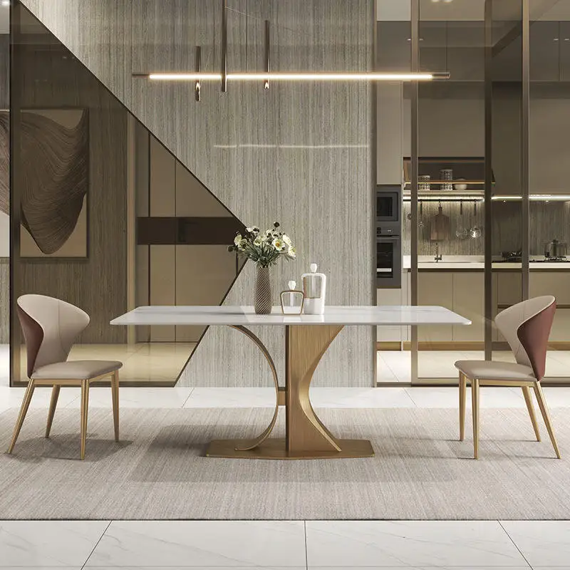 Light Luxury Modern Simple Design Rectangular Dining Table Marble Sintered Stone Top High End Dining Room Furniture Warehouse
Light Luxury Modern Simple Design Rectangular Dining Table Marble Sintered Stone Top High End Dining Room Furniture Warehouse