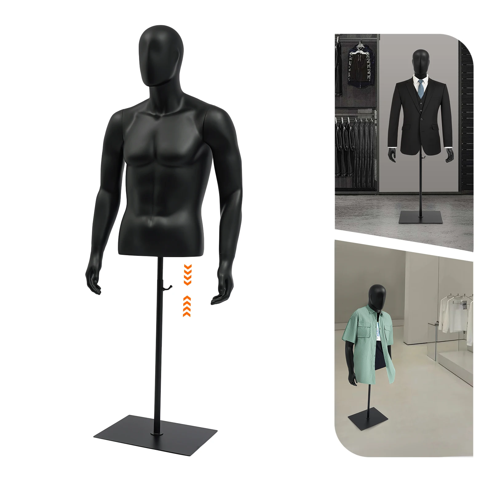 1.3-2m Adjustable Height Floor Standing Black Male Dress Form Display Metal Stand Dress for Clothing Stores Jewelry Stores
1.3-2m Adjustable Height Floor Standing Black Male Dress Form Display Metal Stand Dress for Clothing Stores Jewelry Stores