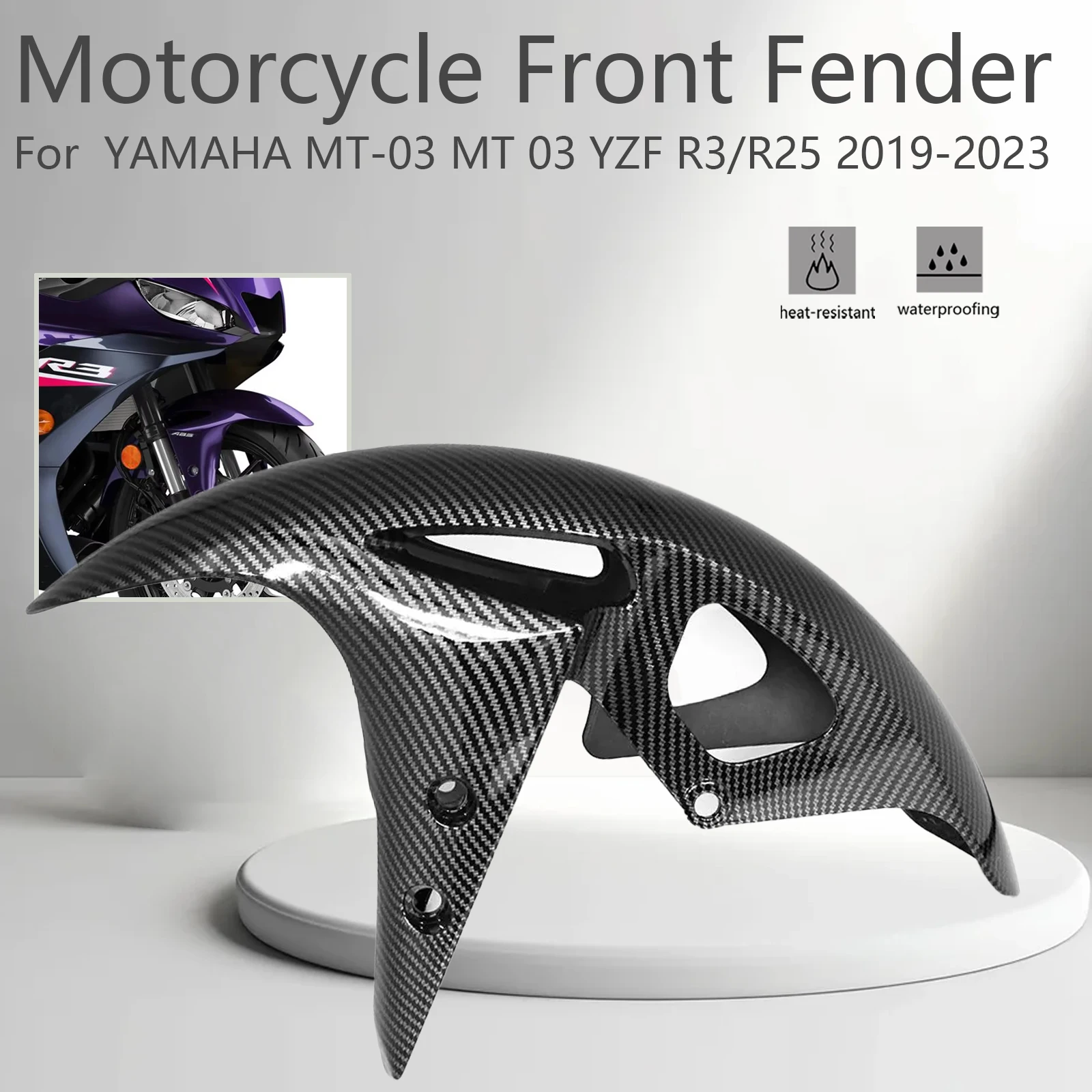 Motorcycle Front Tire Fender Guard Hugger Fairing For YAMAHA MT-03 MT 03 YZF R3/R25 2019-2023 ABS Carbon Fiber Color
Motorcycle Front Tire Fender Guard Hugger Fairing For YAMAHA MT-03 MT 03 YZF R3/R25 2019-2023 ABS Carbon Fiber Color