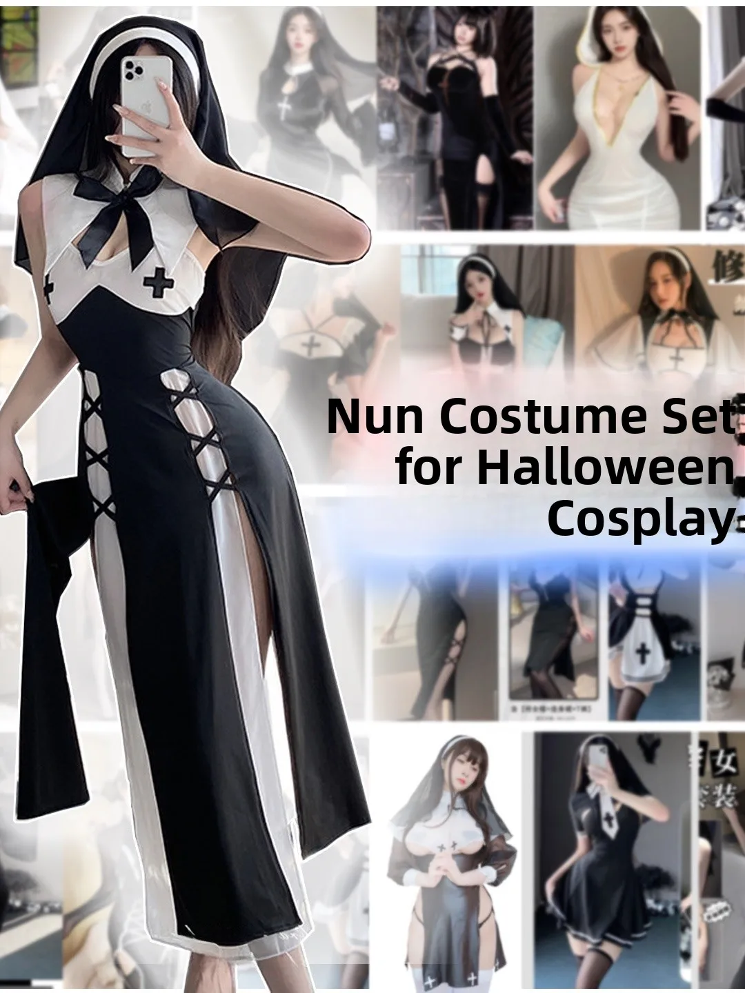 Элегантное сексуальное платье-костюм монахини для Хэллоуина, короткое платье в стиле служанки, из полиэстера, с завышенной талией
Элегантное сексуальное платье-костюм монахини для Хэллоуина, короткое платье в стиле служанки, из полиэстера, с завышенной талией